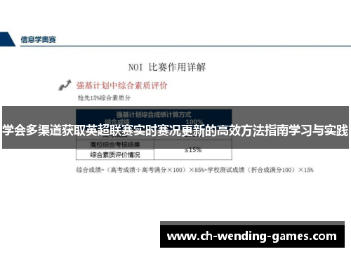 学会多渠道获取英超联赛实时赛况更新的高效方法指南学习与实践